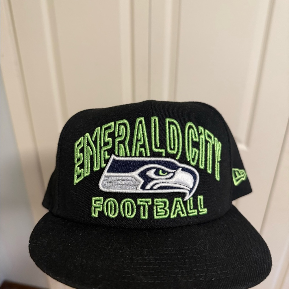 New Era Black & Neon Green Seattle Seahawks Snapback Hat